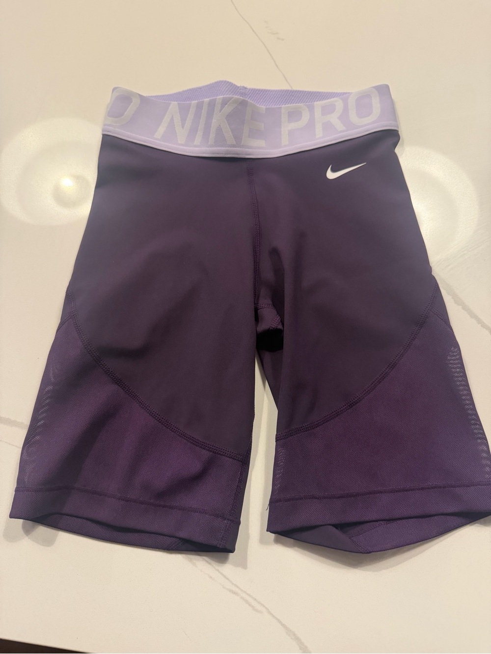 Nike Purple Women's Pro Bike Shorts with Branded Waistband